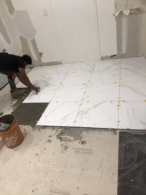 Installation of Large Format Marble Floor Tiles