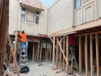 Home Structural Addition Framing in Progress