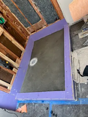 Shower Wall Concrete Backer Board Preparation