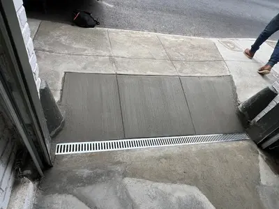 Concrete Driveway Installation with Trench Drain
